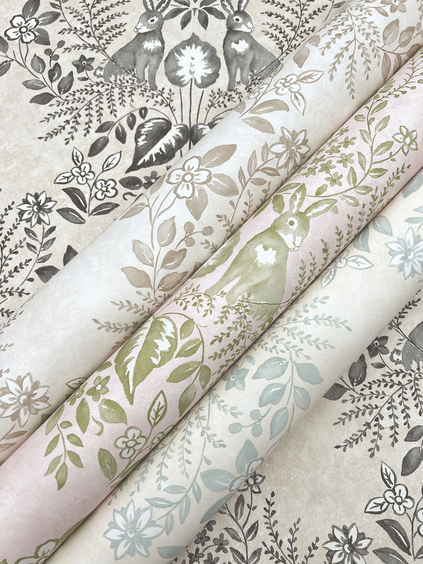 Cottontail Toile Wicker Peel & Stick Wallpaper large image 