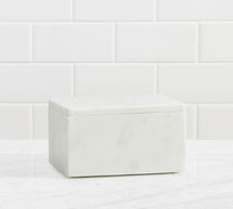 Online Designer Bathroom Frost Accessories, Lidded Box, White Marble