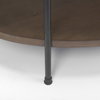 Larkin White Marble Top with Dark Brown Wood Shelf Oval Coffee Table, by Mercana, 48" length x 30" width x 16" height thumbnail 7