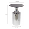 Rassa Accent Table Polished Silver, Side & End Table by Moe's Home, 14.5" width x 21" height x 14.5" depth thumbnail 6