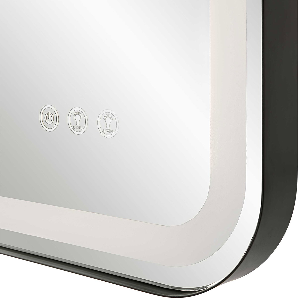 Crofton Lighted Black Large Mirror, by Uttermost, 30" width x 40" height x 2.12" depth View 8