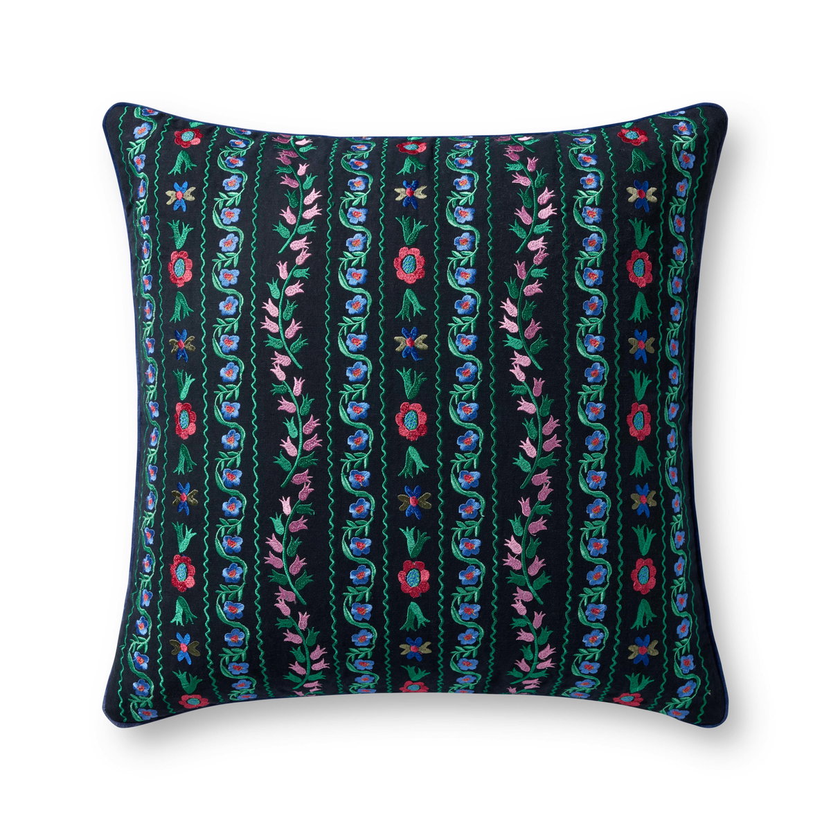 Rifle Paper Co. x Loloi Delphine Pillow, Decorative Pillow, 22" length x 22" width View 1