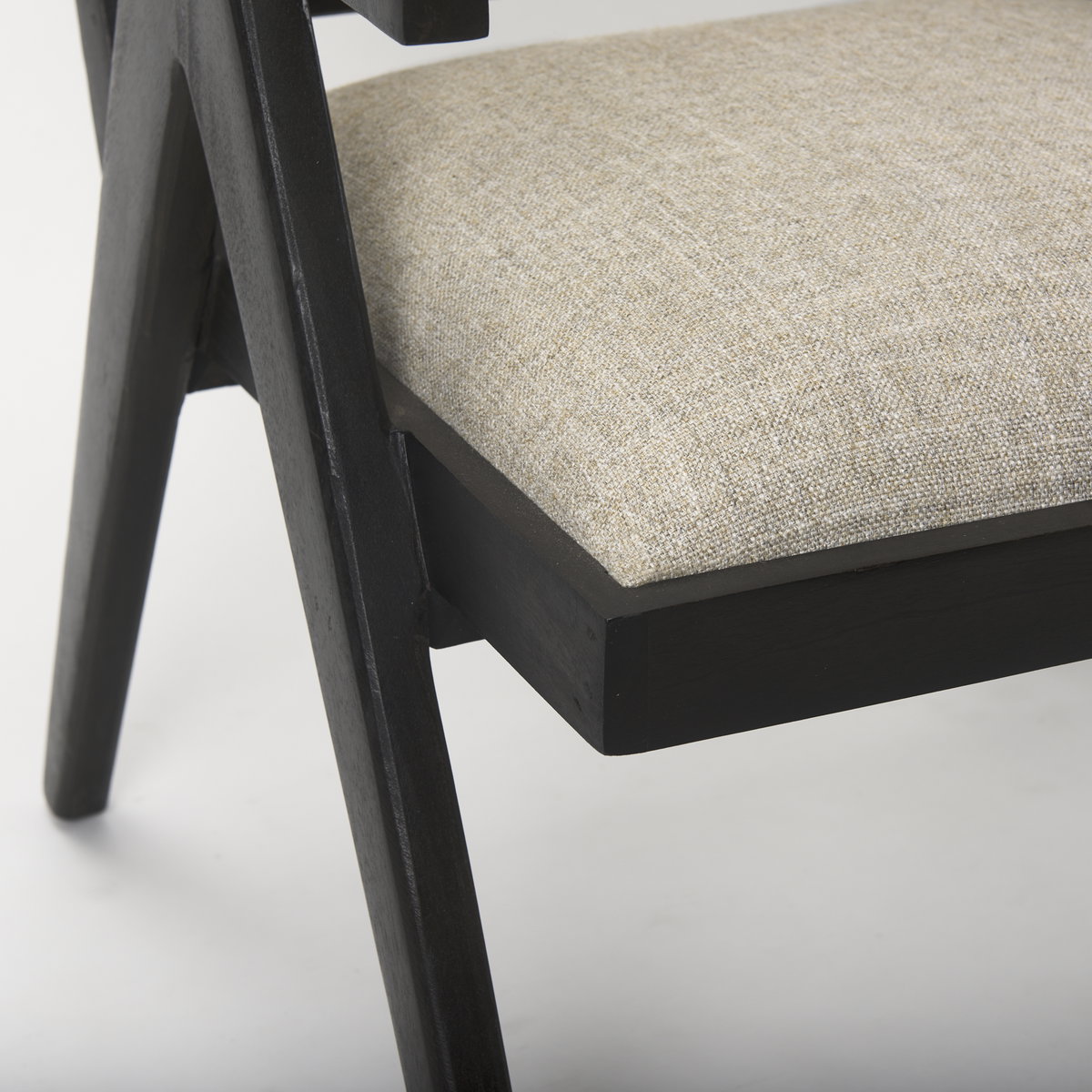 Donna Cane Back Dining Side Chair | Natural Linen with Black Wood, Dining Chair by Mercana, 21.65" length x 21.65" width x 32" height View 12