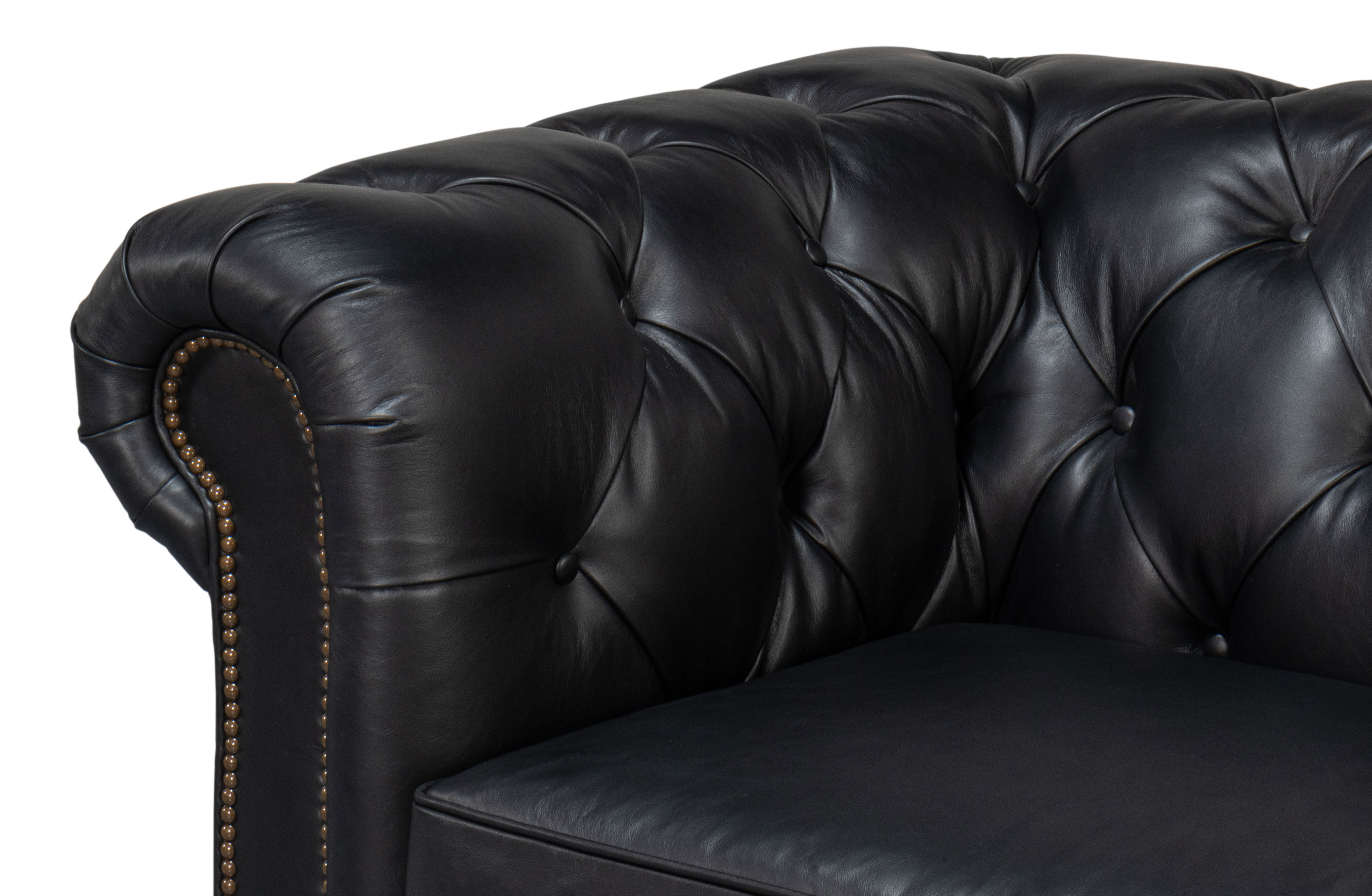 Castered Chesterfield Sofa,Onyx Black large image 