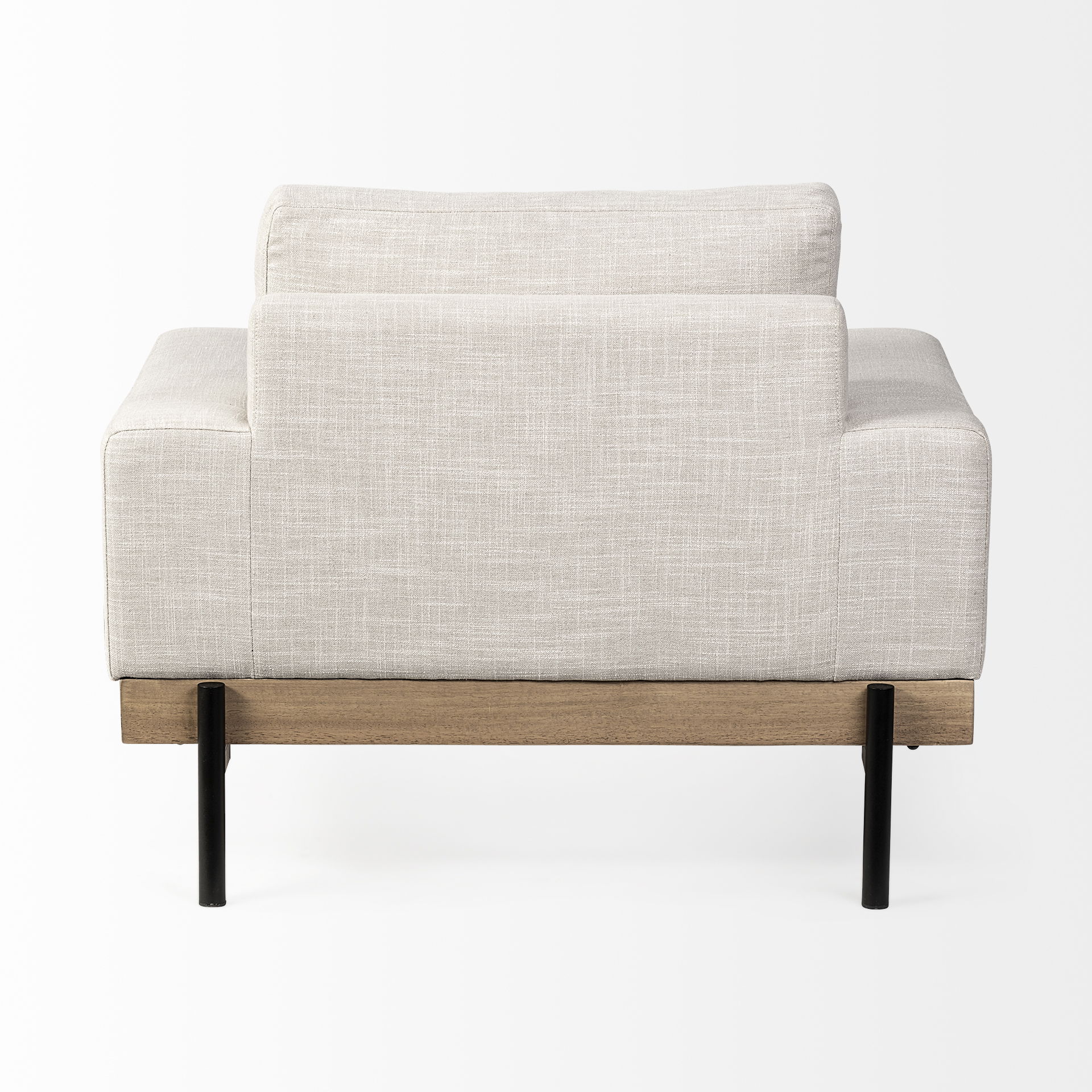 Colburne I Beige Fabric with Wood and Iron Frame Accent Chair, by Mercana, 40.55" length x 40.55" width x 32.28" height View 6