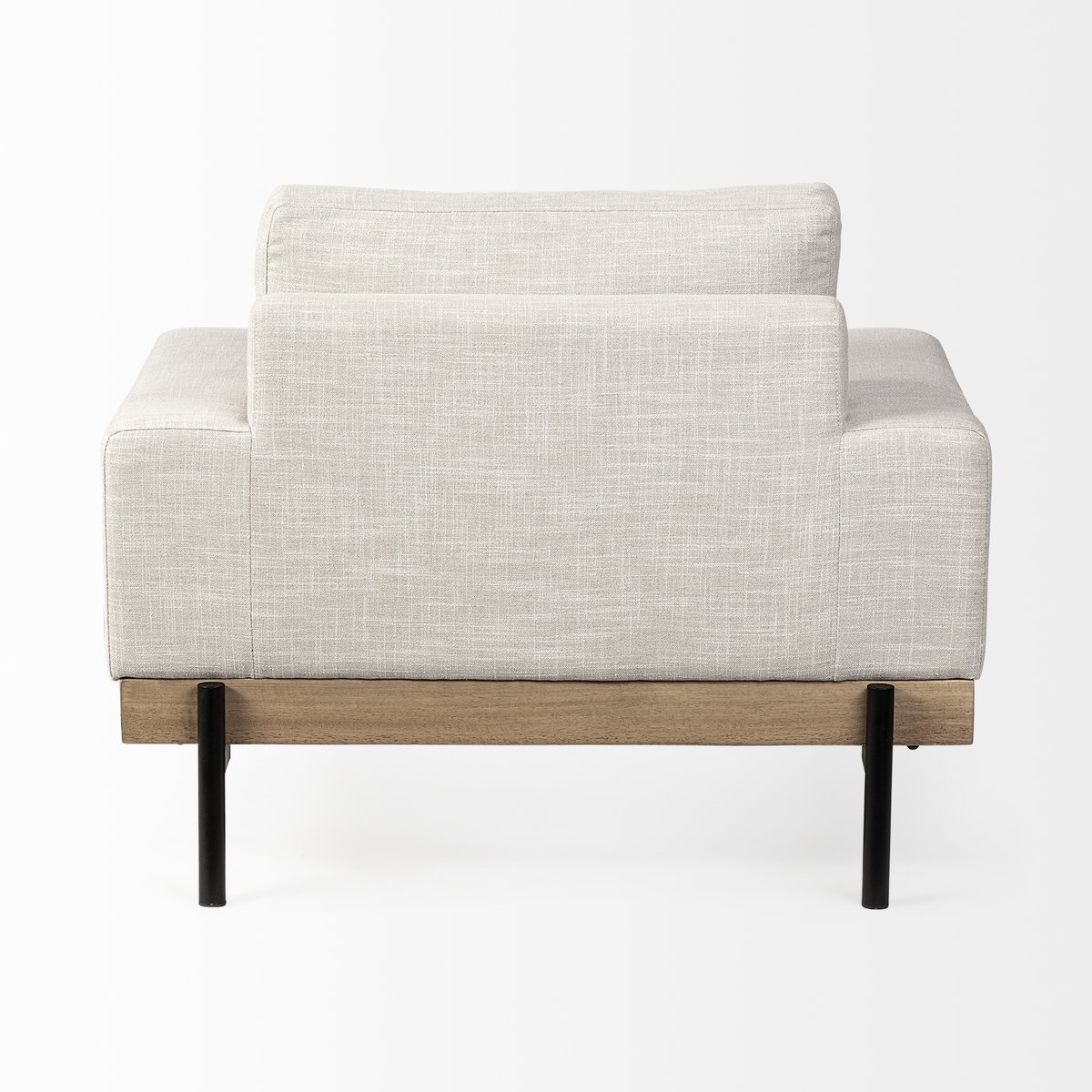 Colburne I Beige Fabric with Wood and Iron Frame Accent Chair, by Mercana, 40.55" length x 40.55" width x 32.28" height View 6