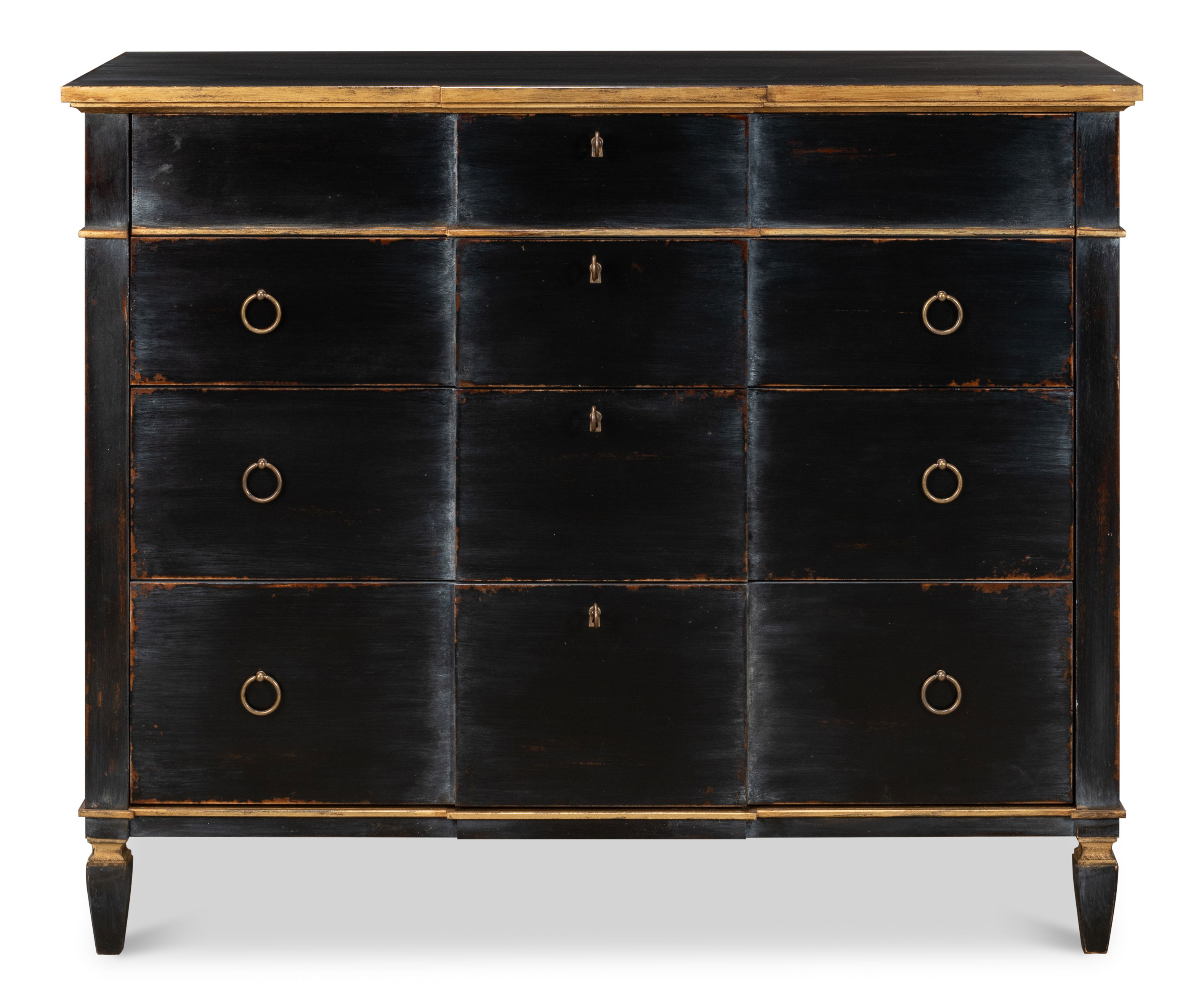 Azzalene Single Dresser  Black W/Gold large image 
