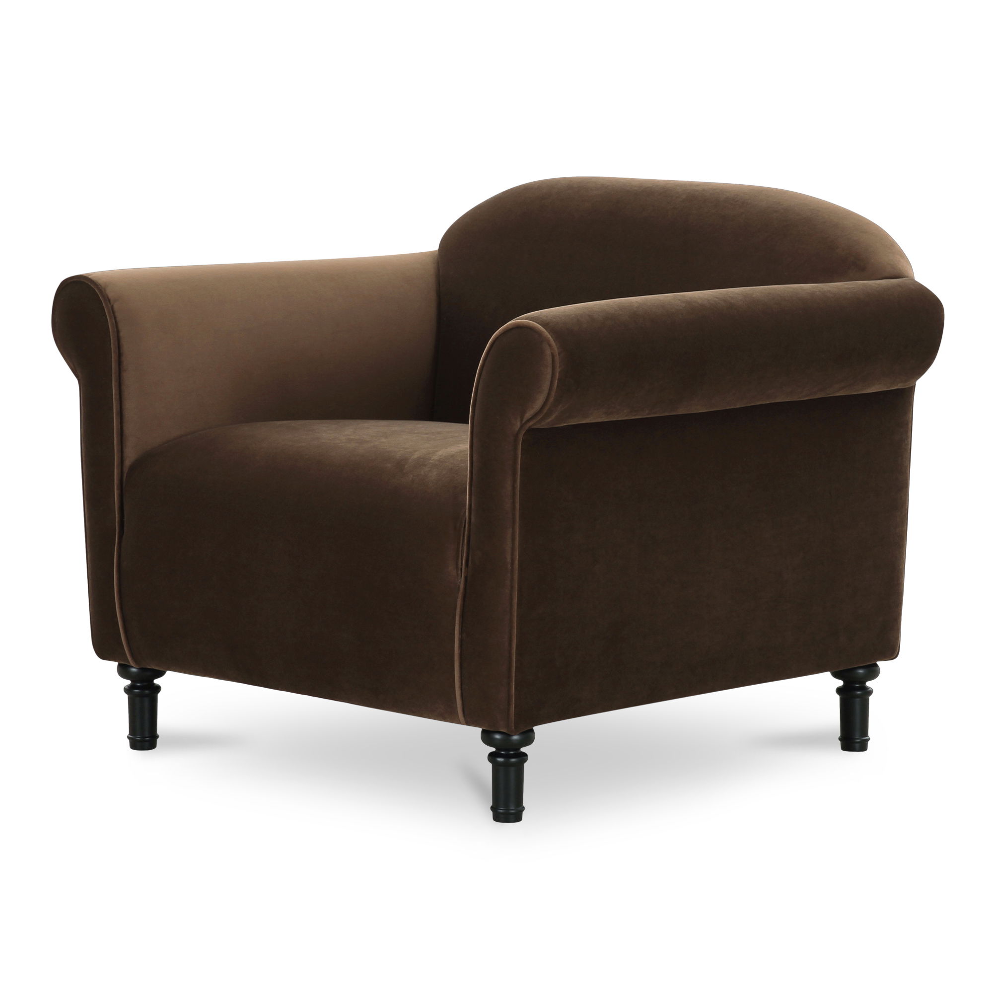 Harmony Accent Chair Dark Brown Faux Mohair large image 