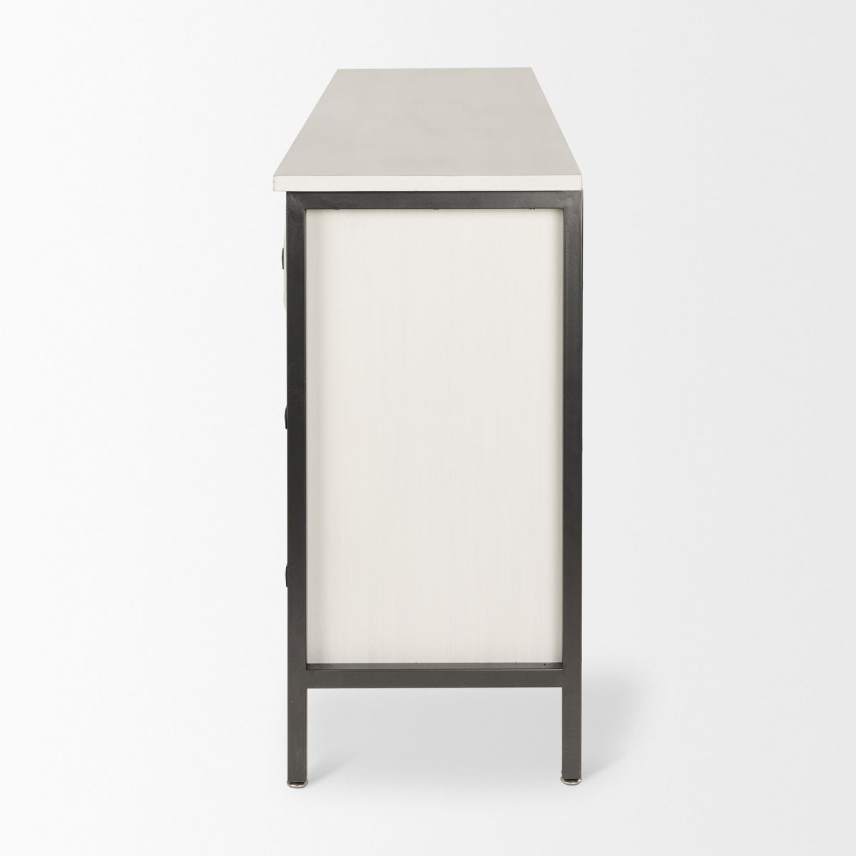 Savannah White Fir Veneer with Gray Metal 6-Drawer Sideboard, Sideboards & Buffet by Mercana, 62.6" length x 15.75" width x 31.5" height View 5