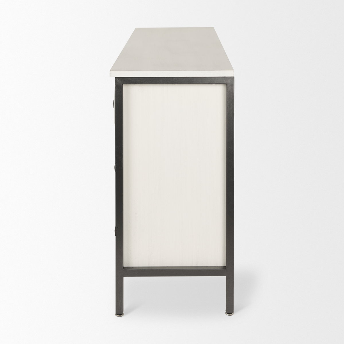 Savannah White Fir Veneer with Gray Metal 6-Drawer Sideboard, Sideboards & Buffet by Mercana, 62.6" length x 15.75" width x 31.5" height View 5