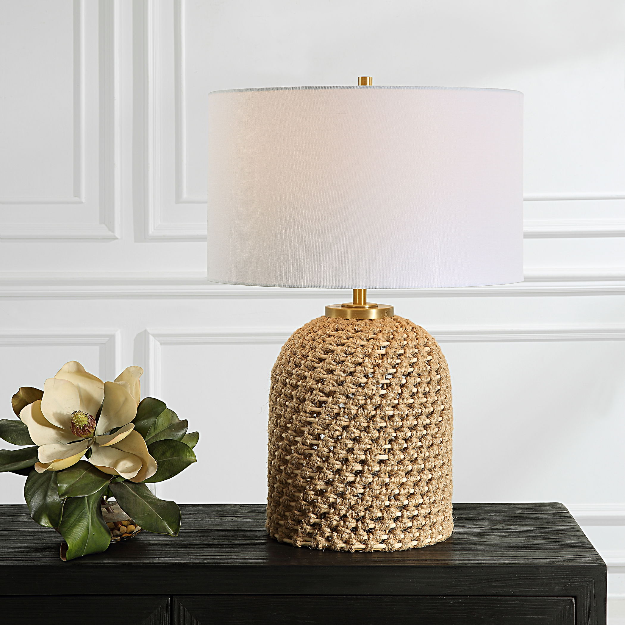 Kendari Rope & Rattan Table Lamp large image 