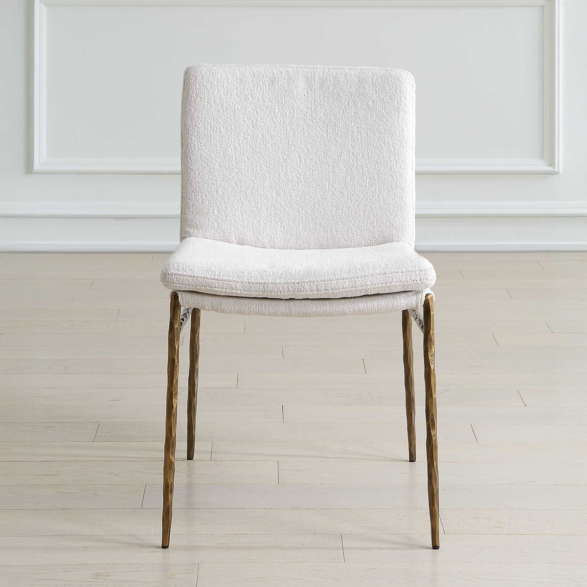 Ascend Textured White Dining Chair, by Uttermost, 19.7" width x 33.85" height x 23" depth View 2