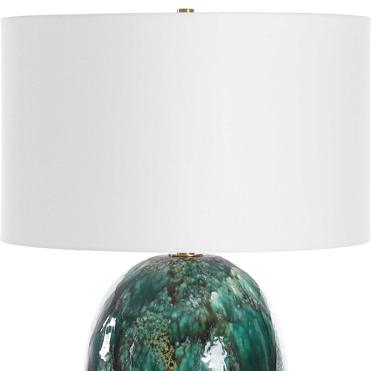 Ceralene Green Table Lamp, by Uttermost, 1'8" width x 2'9.25" height x 1'8" depth View 6