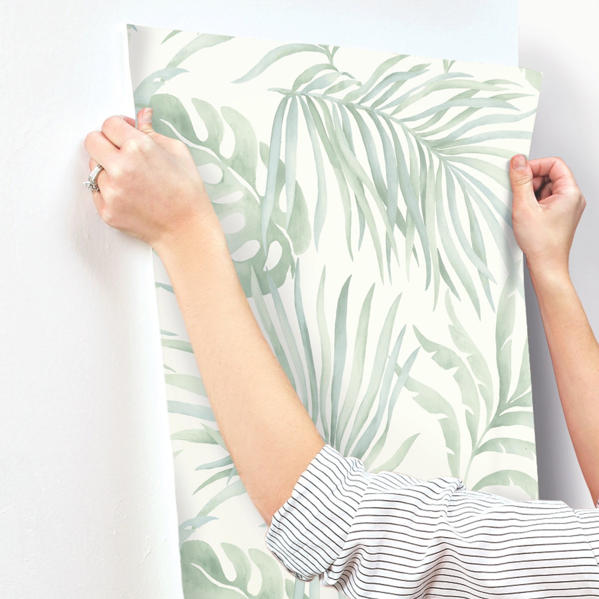 Paradise Palm Light Green Wallpaper, by York Wall, 27' length x 2'3" width x 0.02" depth View 4