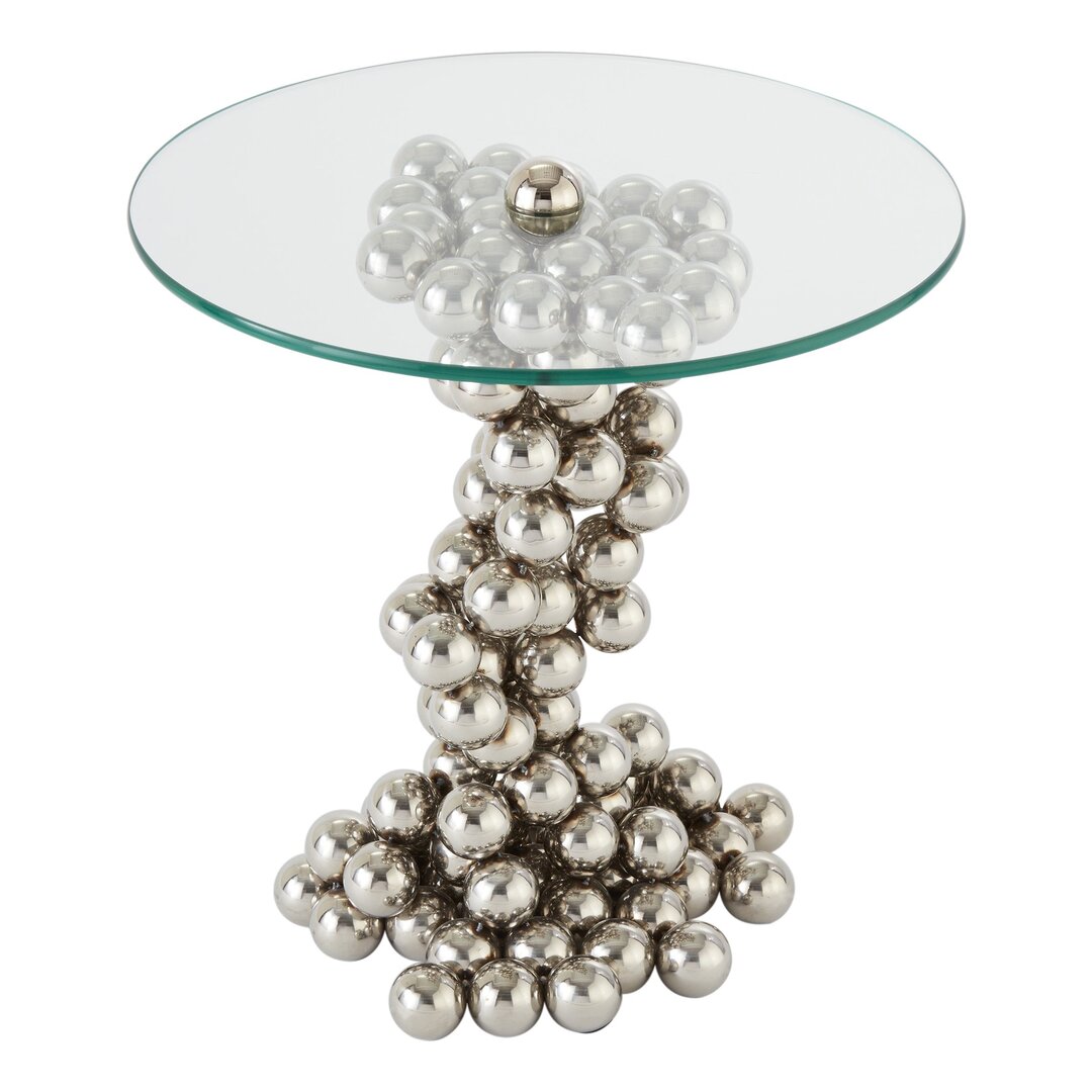 Sphere Table-Nickel, Side & End Table by Global Views, 20" width x 21.5" height x 20" depth View 1