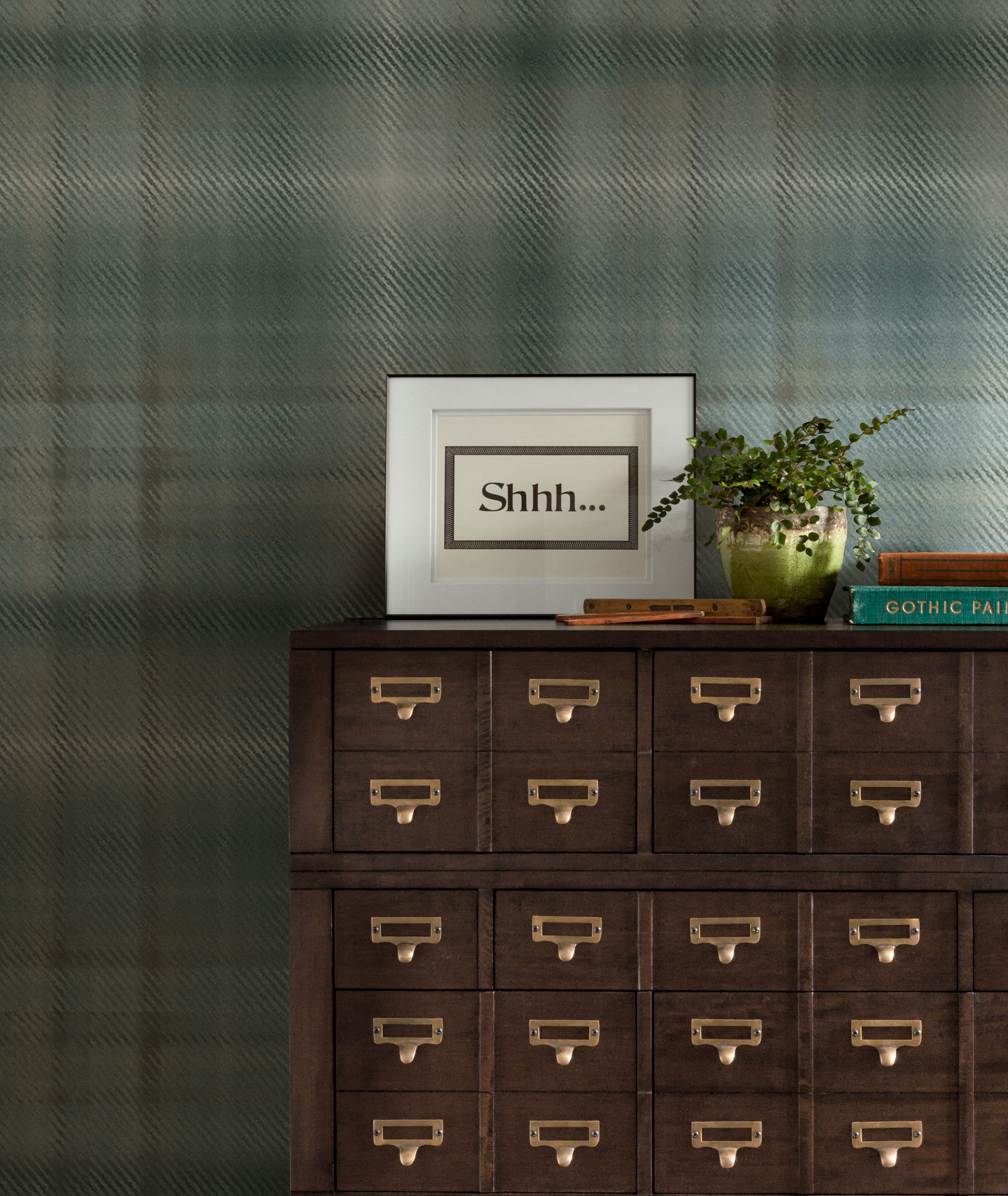 Sterling Plaid Green Wallpaper large image 