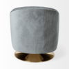 James II Gray Blue Velvet Covered Seat w Gold Swivel Base Accent Chair thumbnail 5