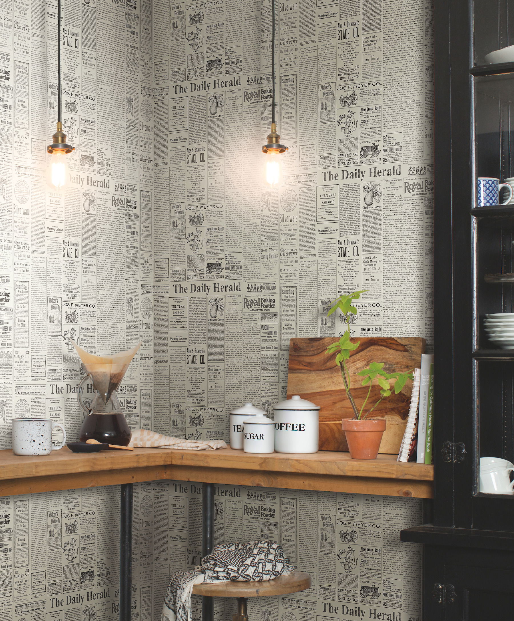 Magnolia Home the Daily Black & White Peel & Stick Wallpaper large image 