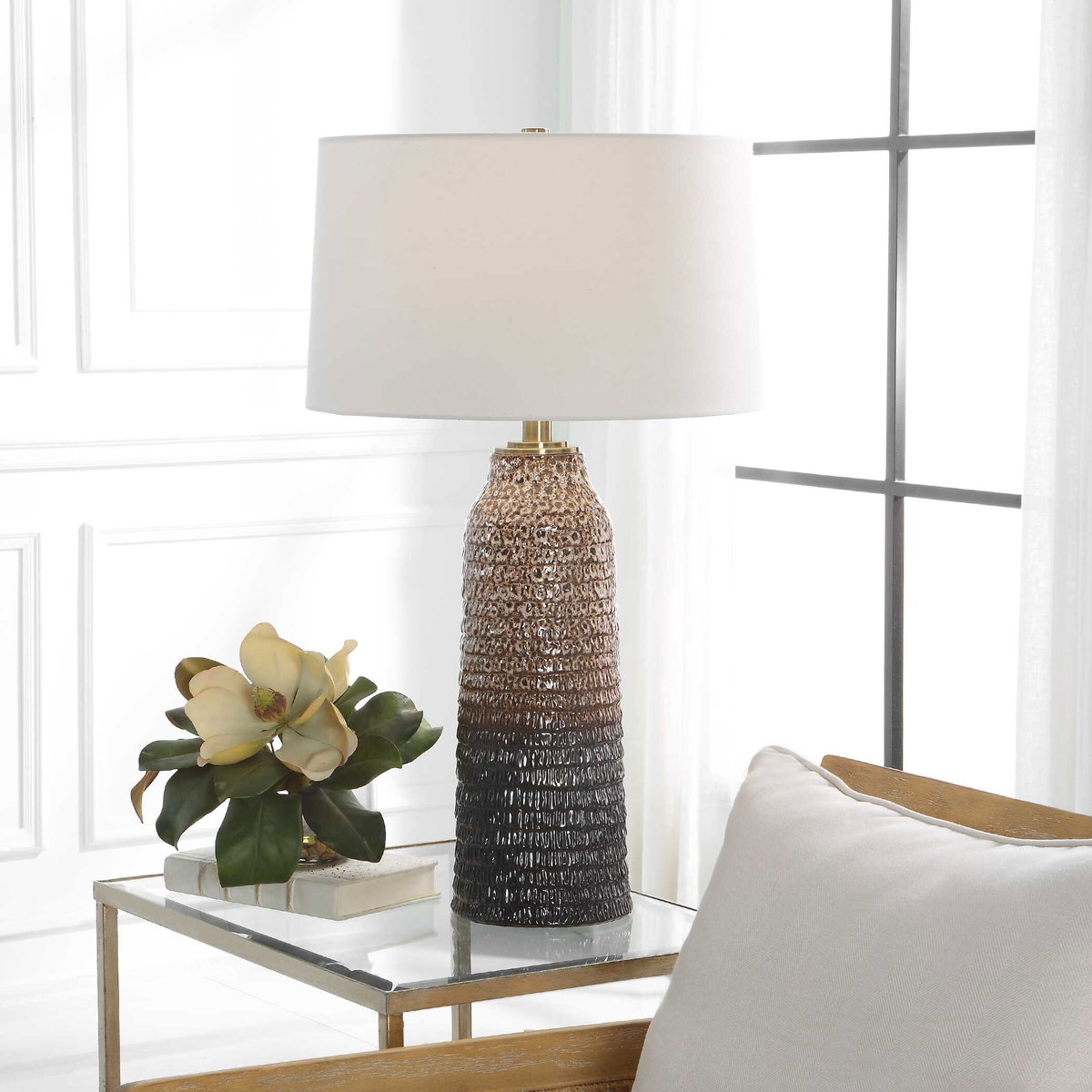 Padma Mottled Table Lamp, by Uttermost, 18" width x 31" height x 18" depth View 2