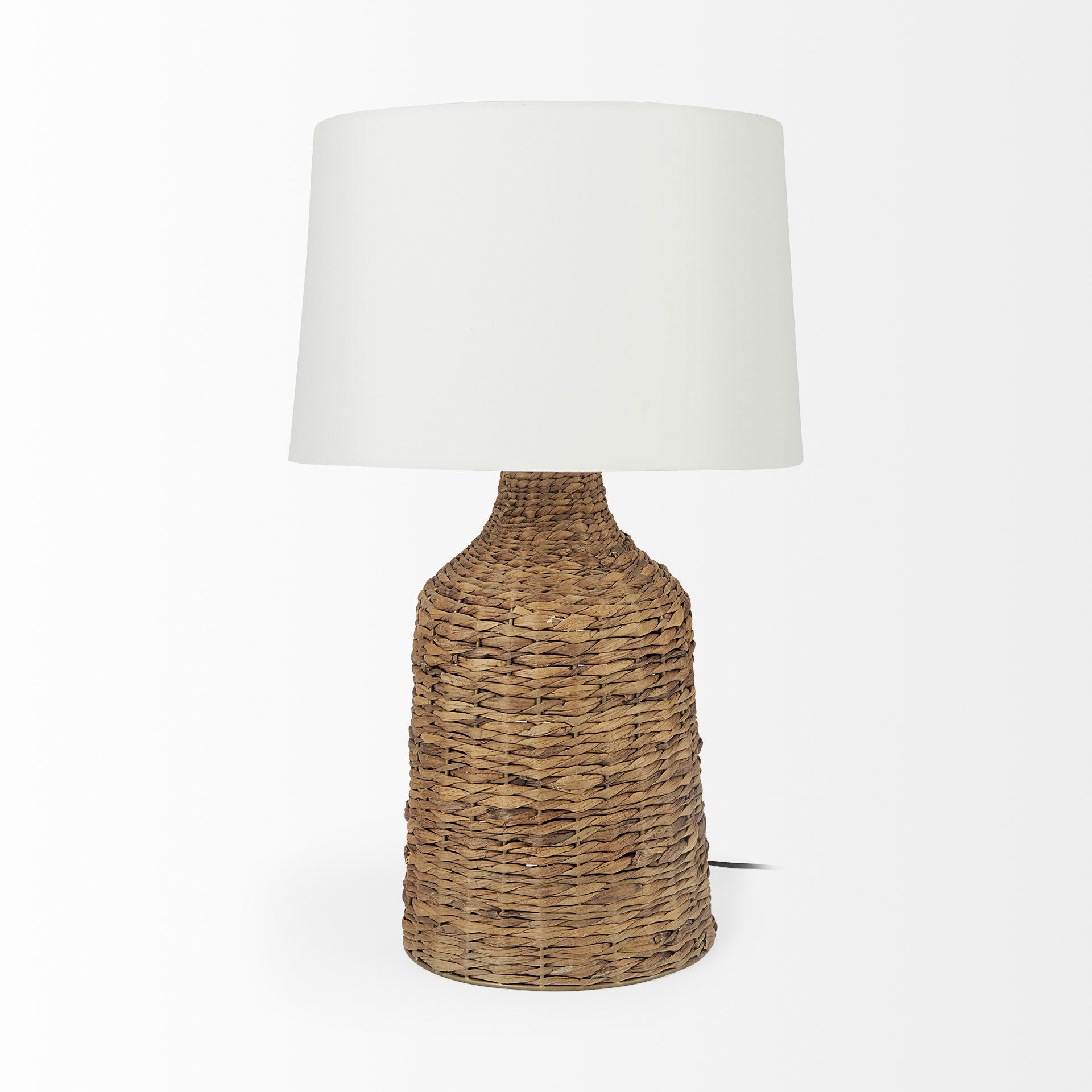 Campanile 12.0 L x 12.0 W x 18.8 H Brown Wicker Table Lamp, by Mercana, 12" length x 12" width x 18.75" height View 2