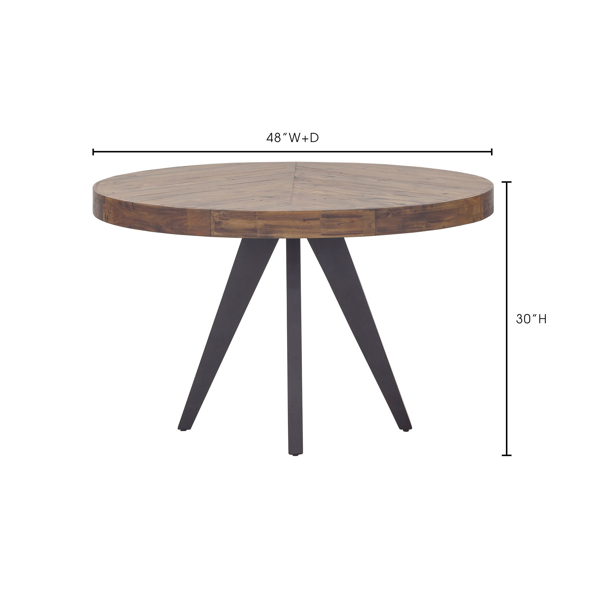 Parq Round Dining Table Amber, by Moe's Home, 48" width x 30" height x 48" depth View 15