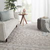 Damask Hand-Knotted Wool Taupe Area Rug thumbnail 2