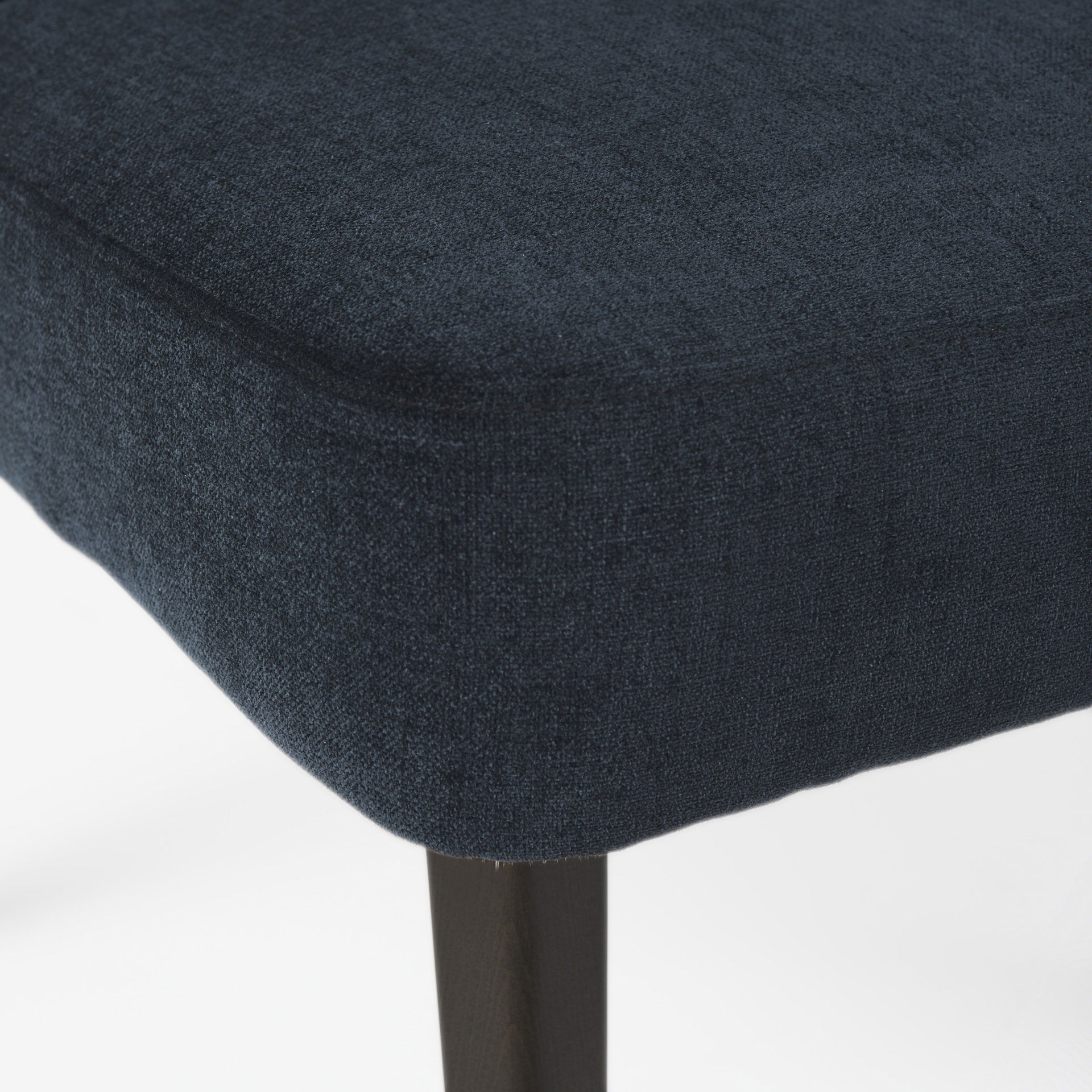 Niles 23.5L x 24.0W x 32.0H Navy Fabric Seat with Dark Brown Wooden Legs Wingback Dining Chair large image 