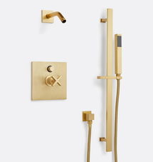 Online Designer Bathroom Yaquina Pressure Balanced Shower Set With Handshower - Aged Brass