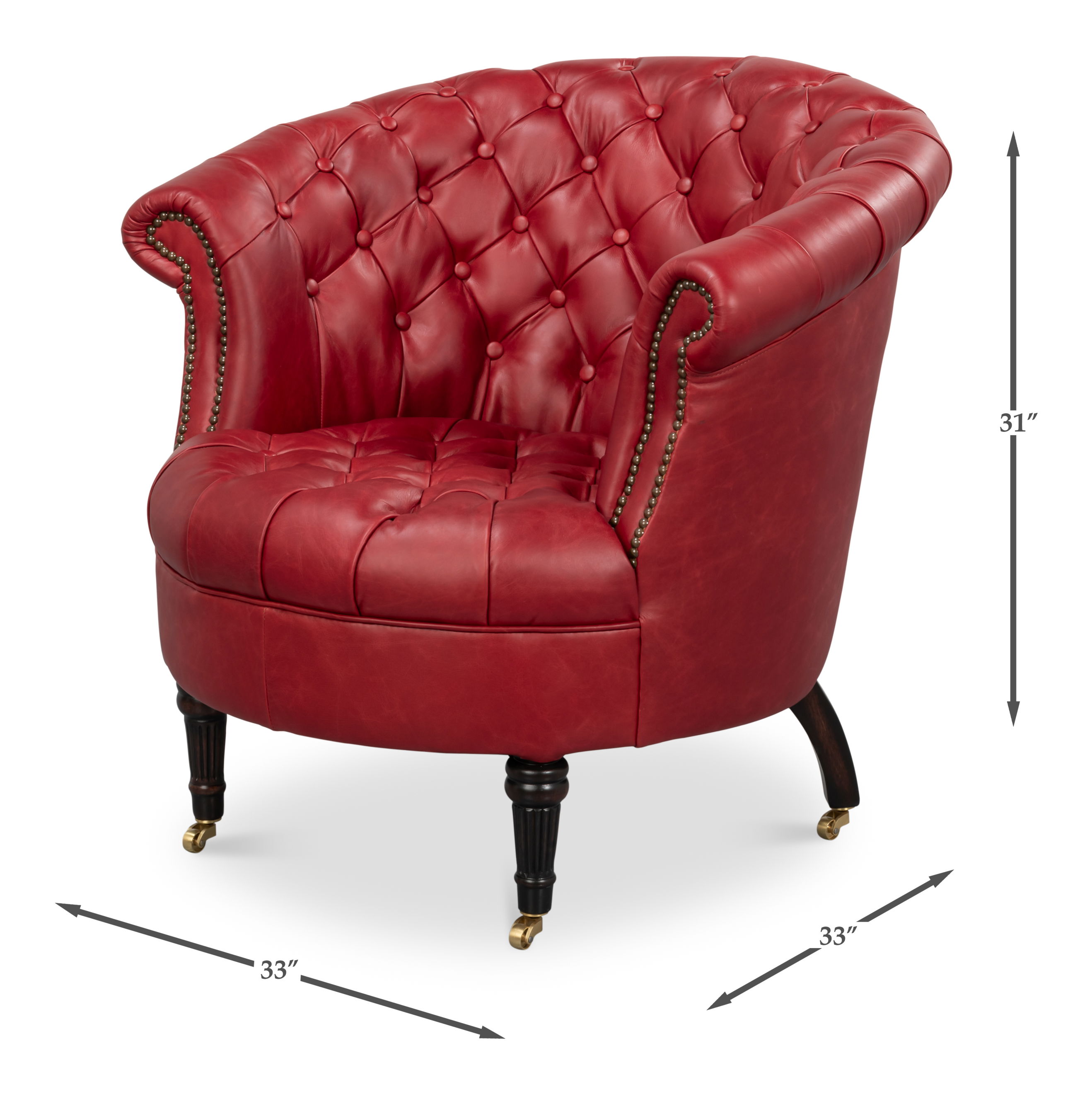 Bastian Armchair, New Rouge Leather large image 