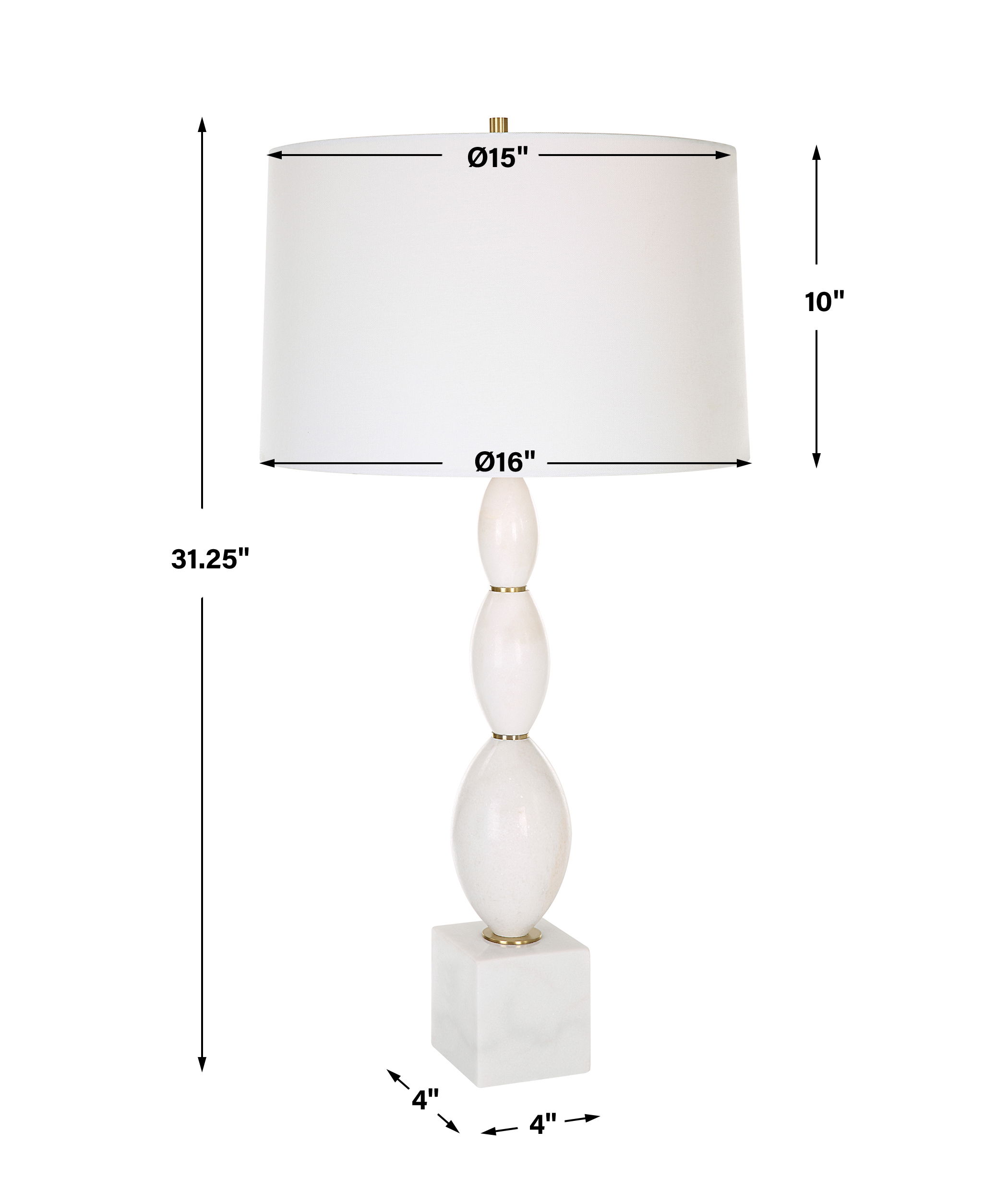 Regalia White Marble Table Lamp large image 