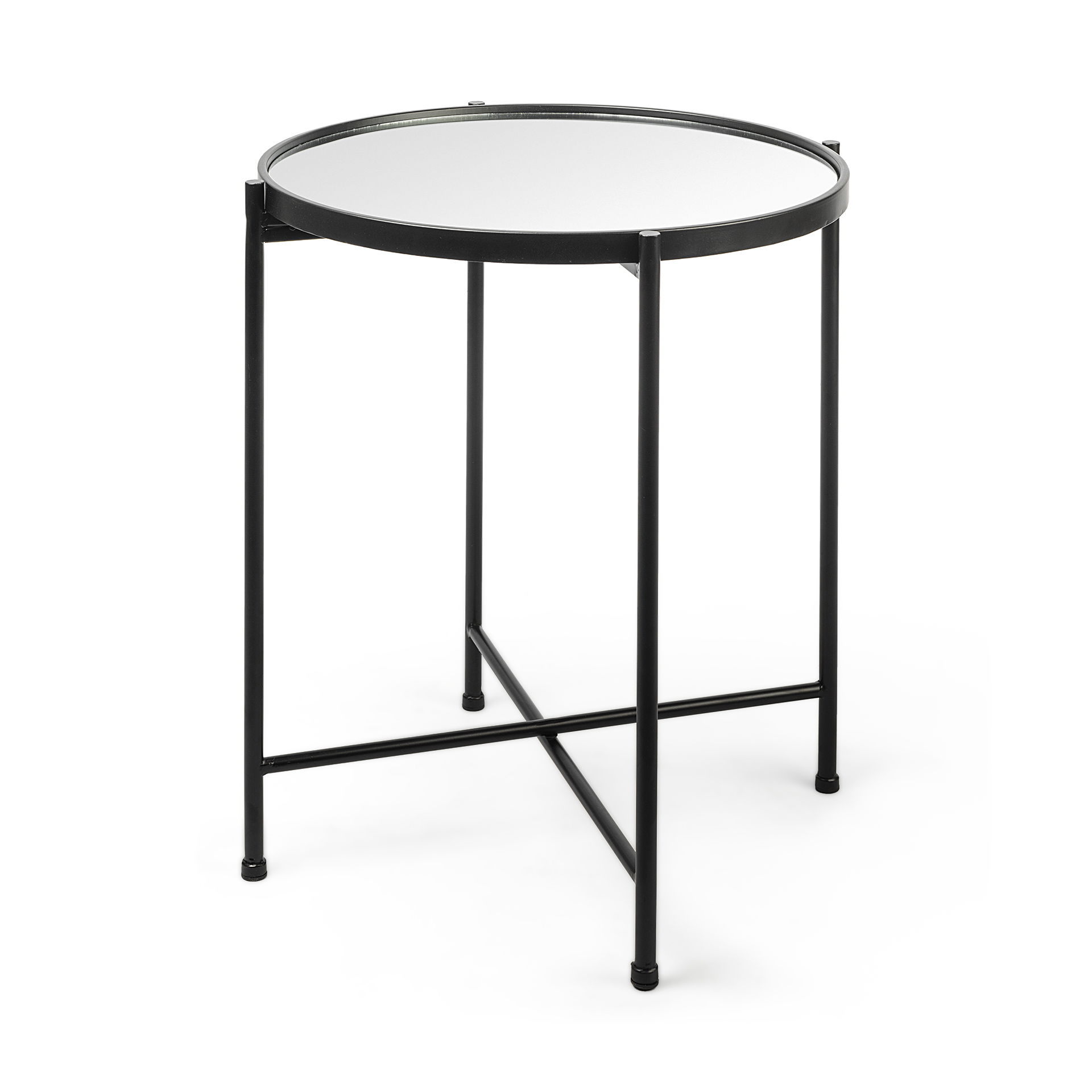 Samantha (Small) Black Mirror Top  Accent Table large image 