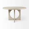 Liesl 54' Round Barely Gray Finished Wood with Circular Top Dining Table, by Mercana, 54" length x 54" width x 30" height thumbnail 4