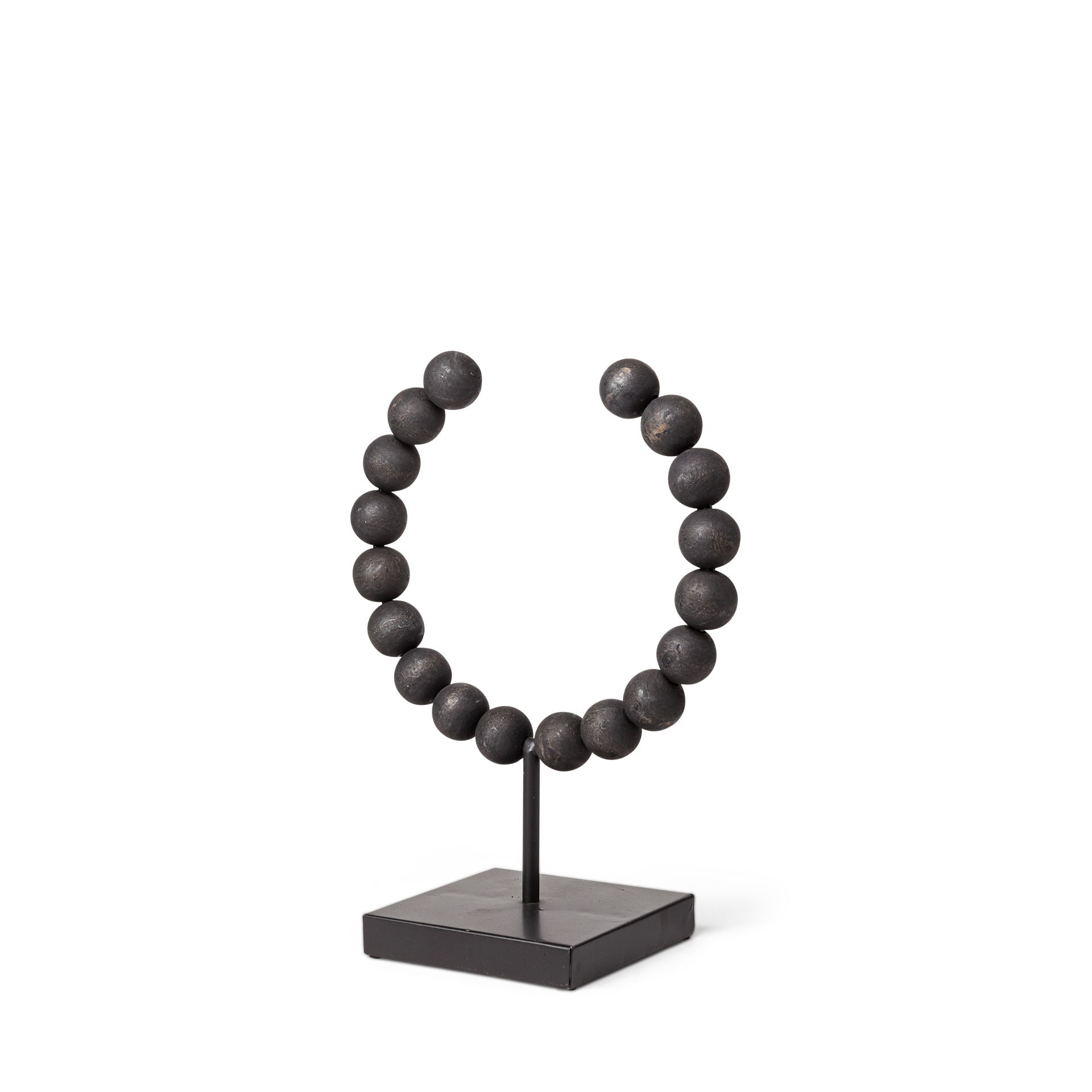 Tulane I (Small) 9L x 5W Black Beaded Broken Sphere Decorative Object large image 