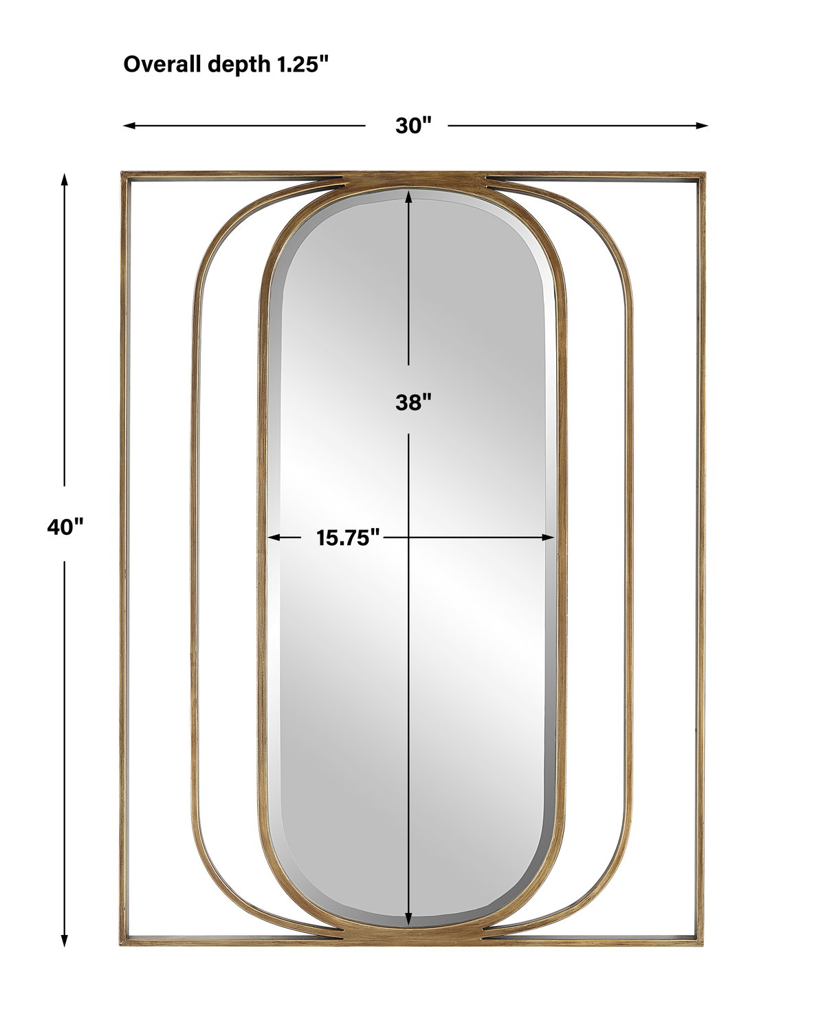 Replicate Contemporary Oval Mirror, by Uttermost, 30" width x 40" height x 1.25" depth View 3