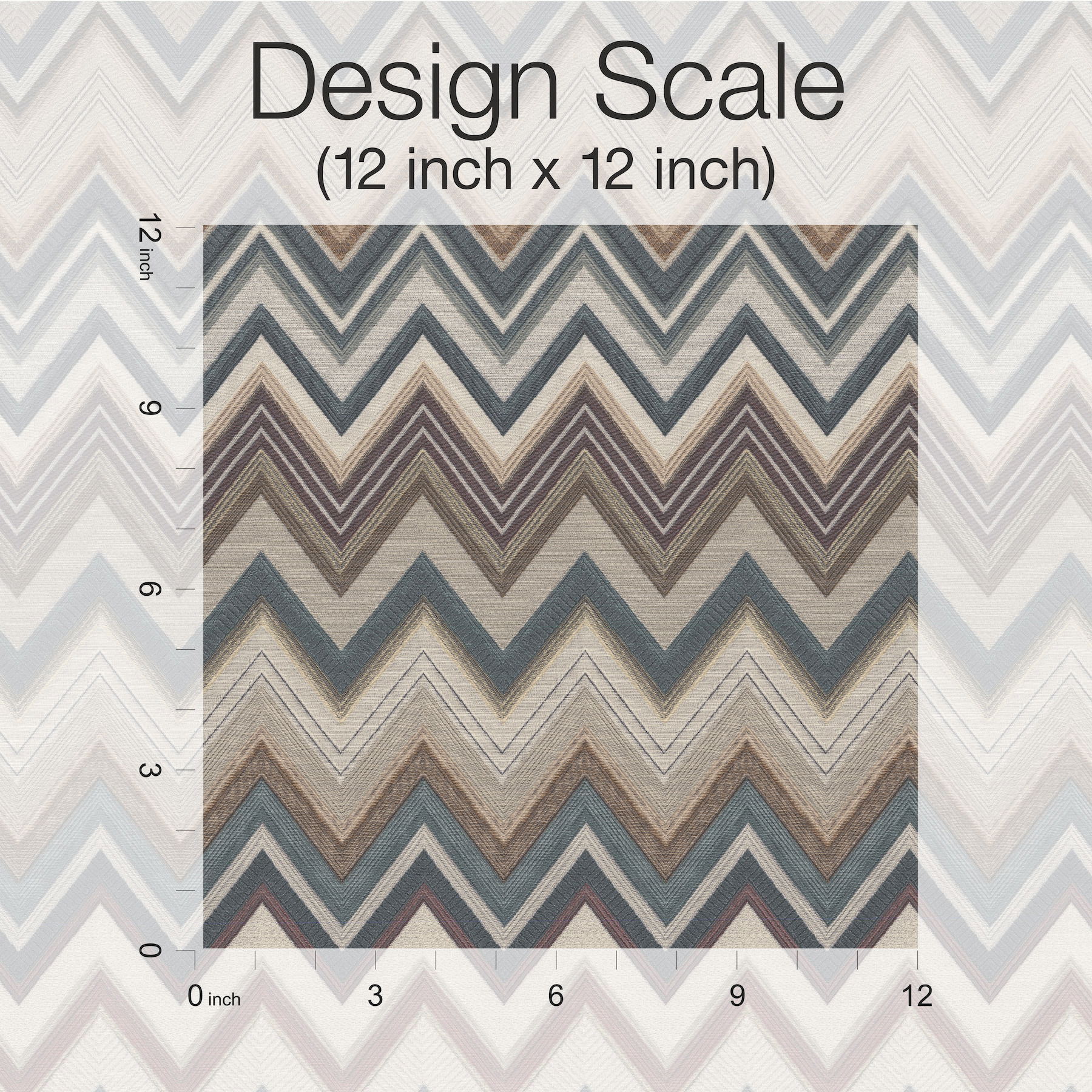 Happy Zigzag Green & Brown Wallpaper large image 