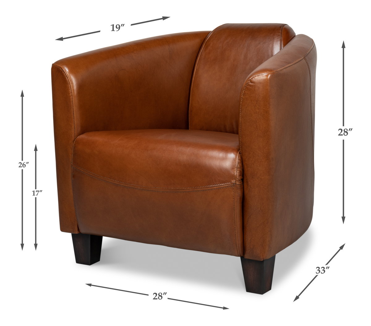Mandy Arm Chair, by Sarreid, 2'9" length x 2'4" width x 2'4" height View 14