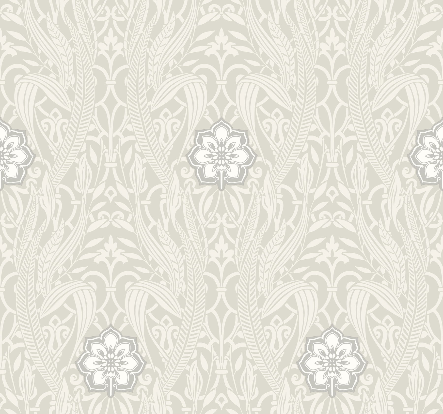 Gatsby Damask Grey Wallpaper large image 