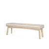 Taimo White Washed Light Brown Wood with Striped Fabric Seat Bench thumbnail 0