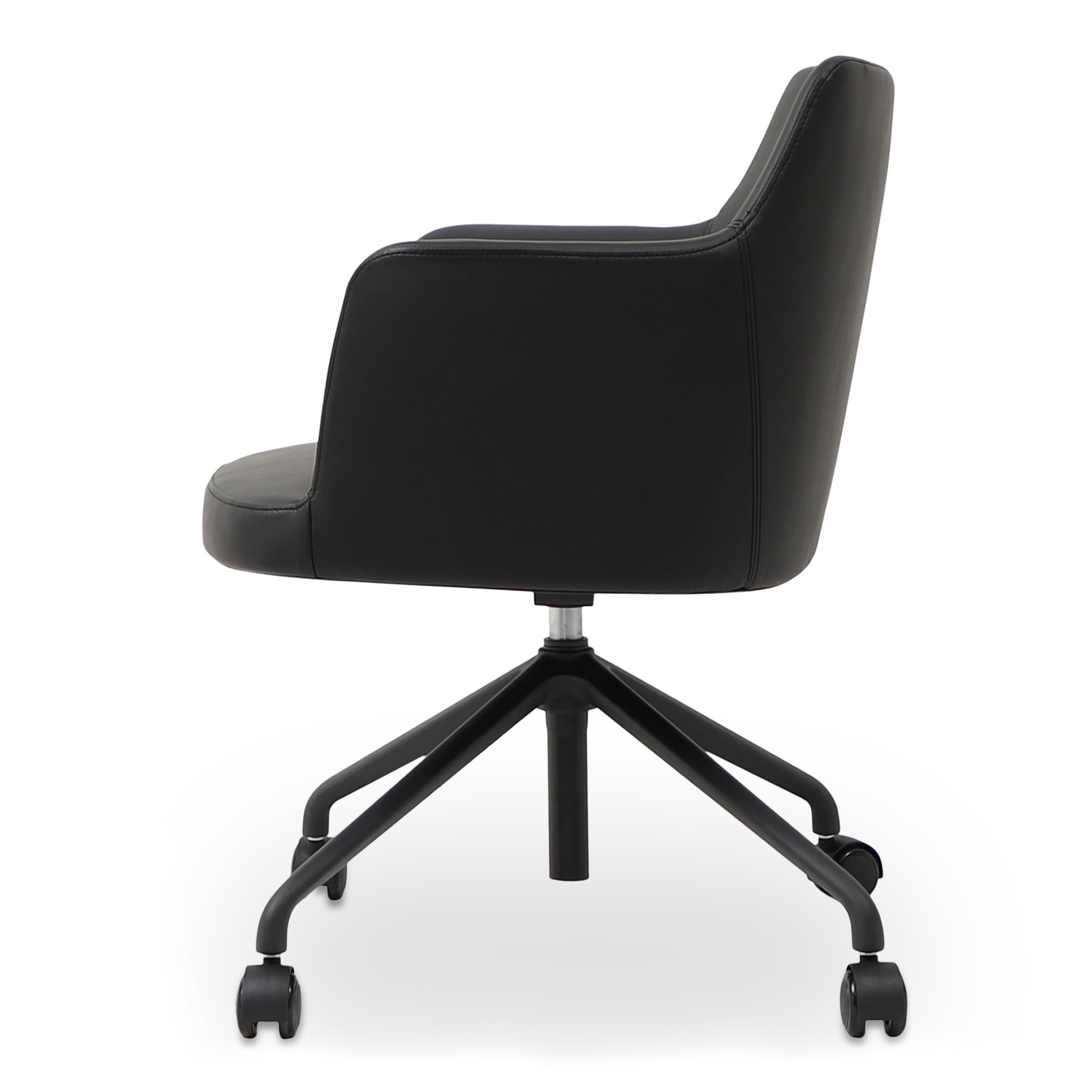 Morris Office Chair Pvc Black, by Moe's Home, 22.8" width x 20.8" height x 28.3" depth View 3
