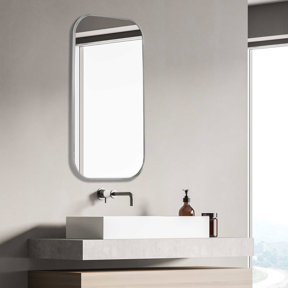 Taft Polished Nickel Mirror, by Uttermost, 21" width x 41" height x 0.75" depth View 2