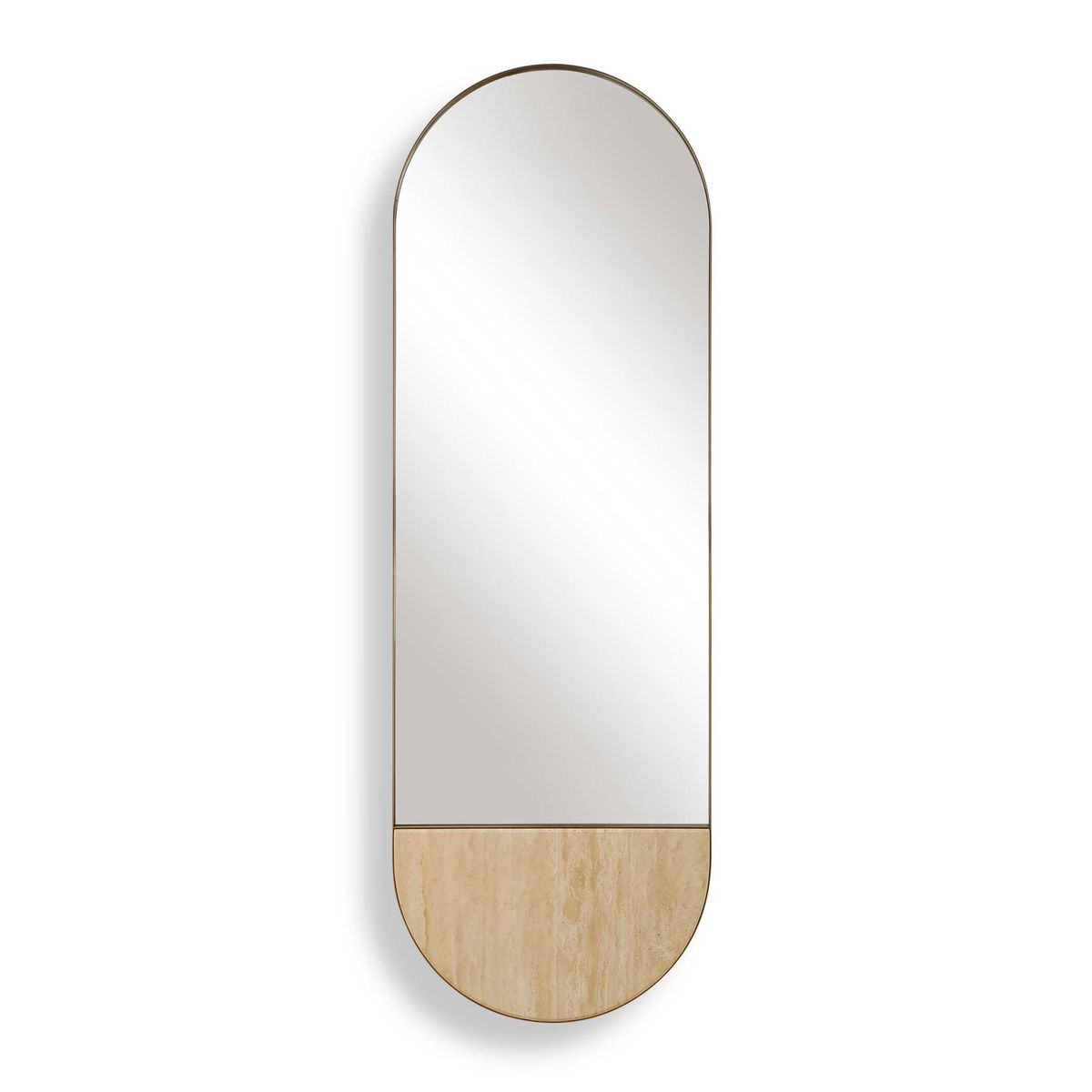 Russo Travertine Tall Oval Mirror, by Uttermost, 19.87" width x 59" height x 1.87" depth View 1