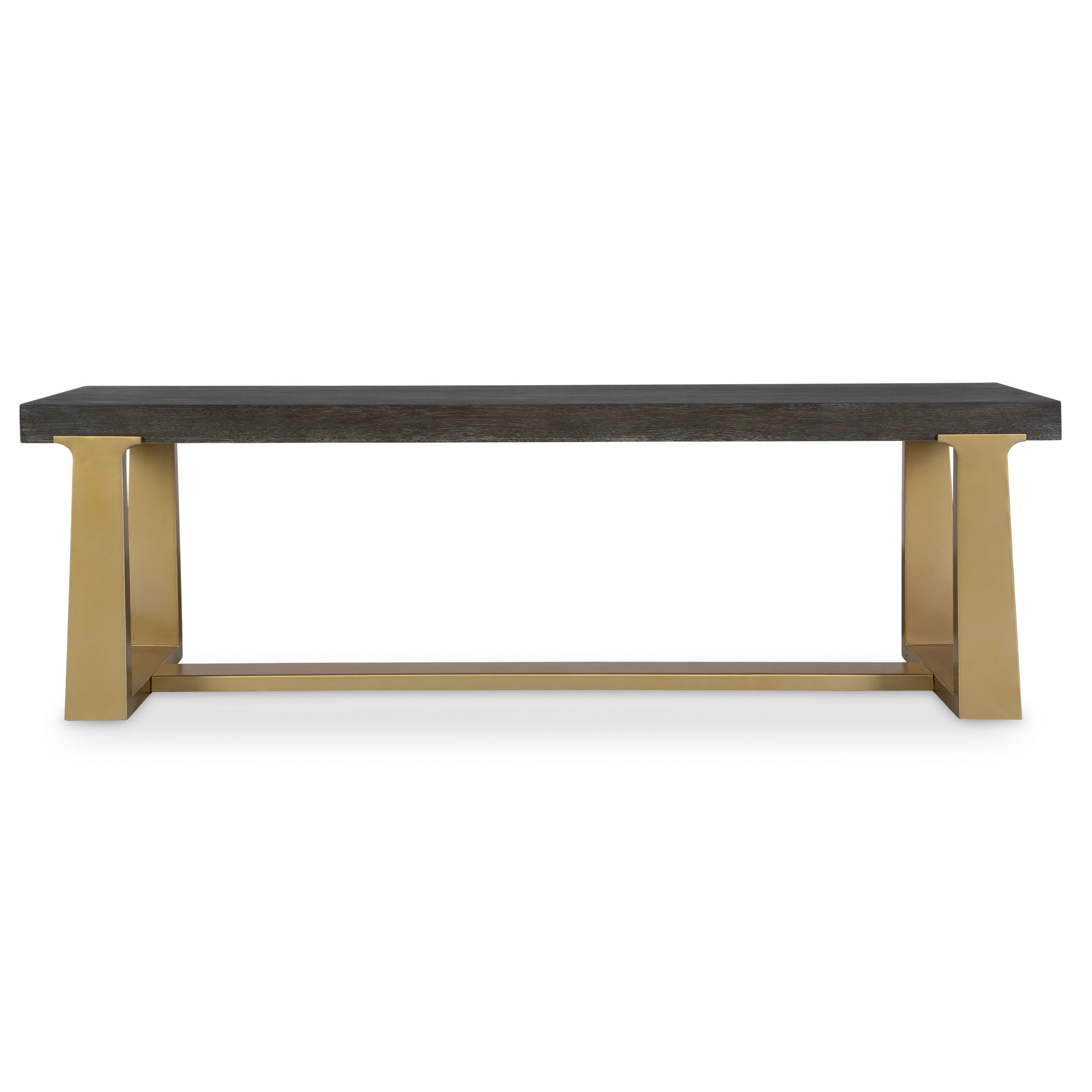 Voyage Brass And Wood Bench large image 
