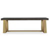 Voyage Brass And Wood Bench thumbnail 0