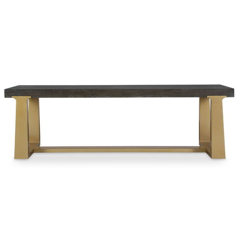 Voyage Brass And Wood Bench
