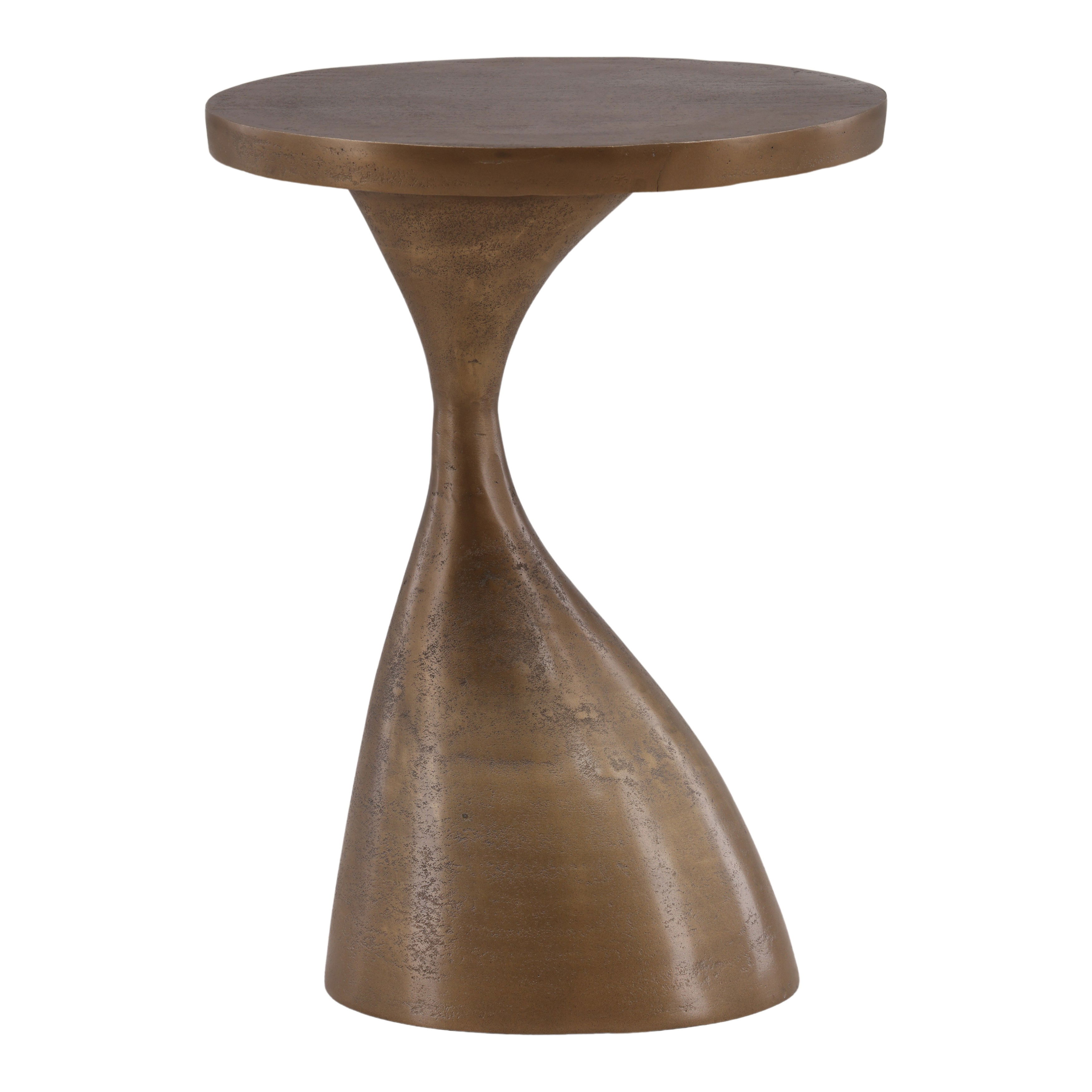 Nara Side Table Antique Brass, Side & End Table by Dovetail, 13" width x 21" height x 15.7" depth View 2