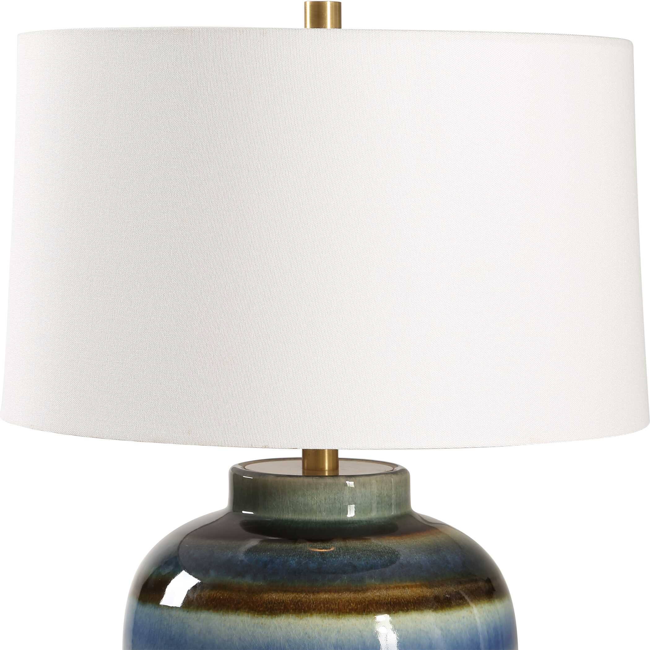 Judarn Blue Brown Table Lamp, by Uttermost, 17" width x 25.5" height x 17" depth View 6