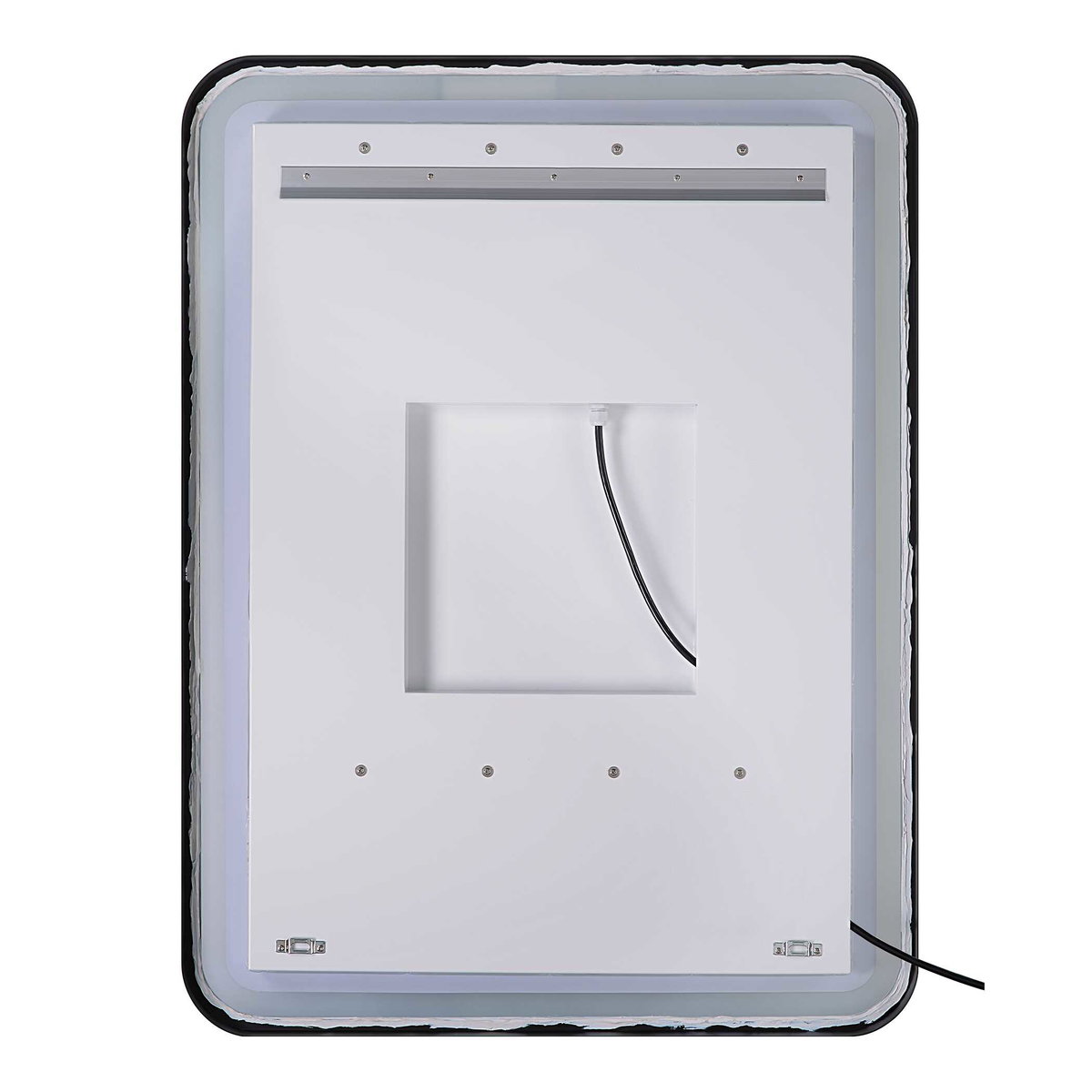 Crofton Lighted Nickel Vanity Mirror, by Uttermost, 1'10.25" width x 2'8.25" height x 2.12" depth View 9