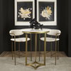 Tanner 32'L x 32'W Pedestal Dining Table | White Marble & Matte Gold | Seats 2, by Mercana, 32" length x 32" width x 36" height thumbnail 3