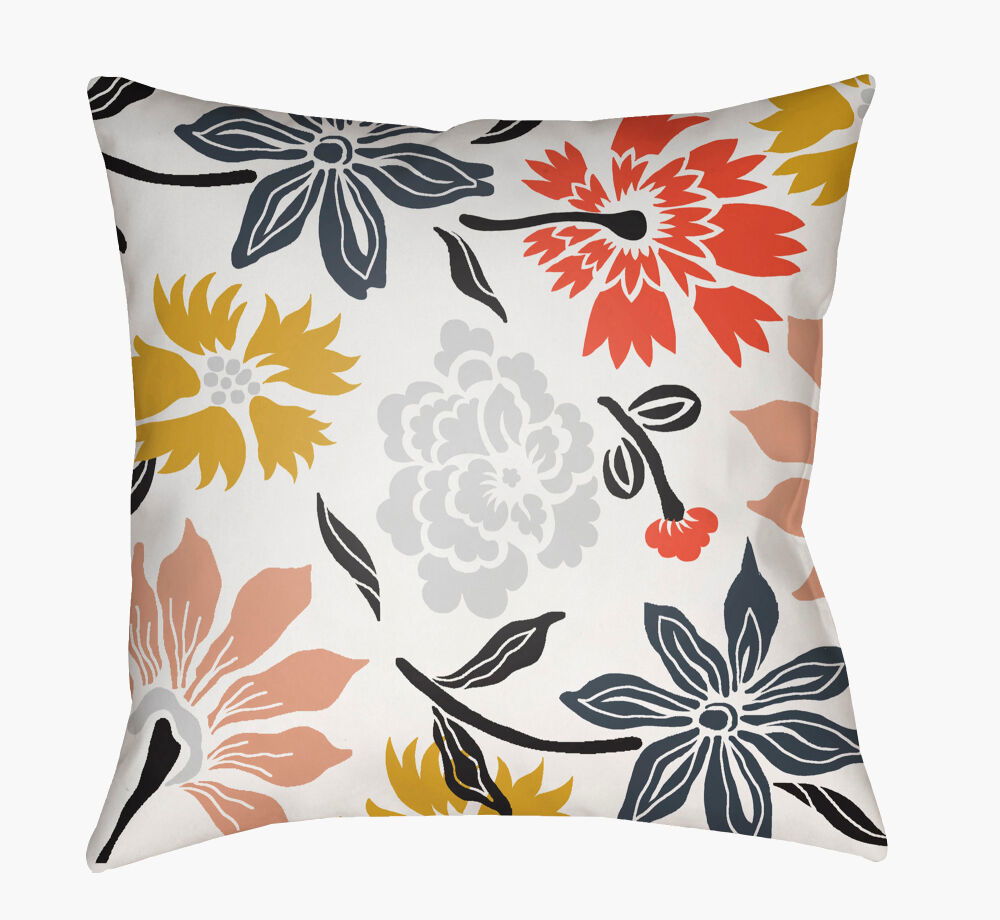Moody Floral Accent Pillow, Decorative Pillow by Surya, 22" length x 22" width