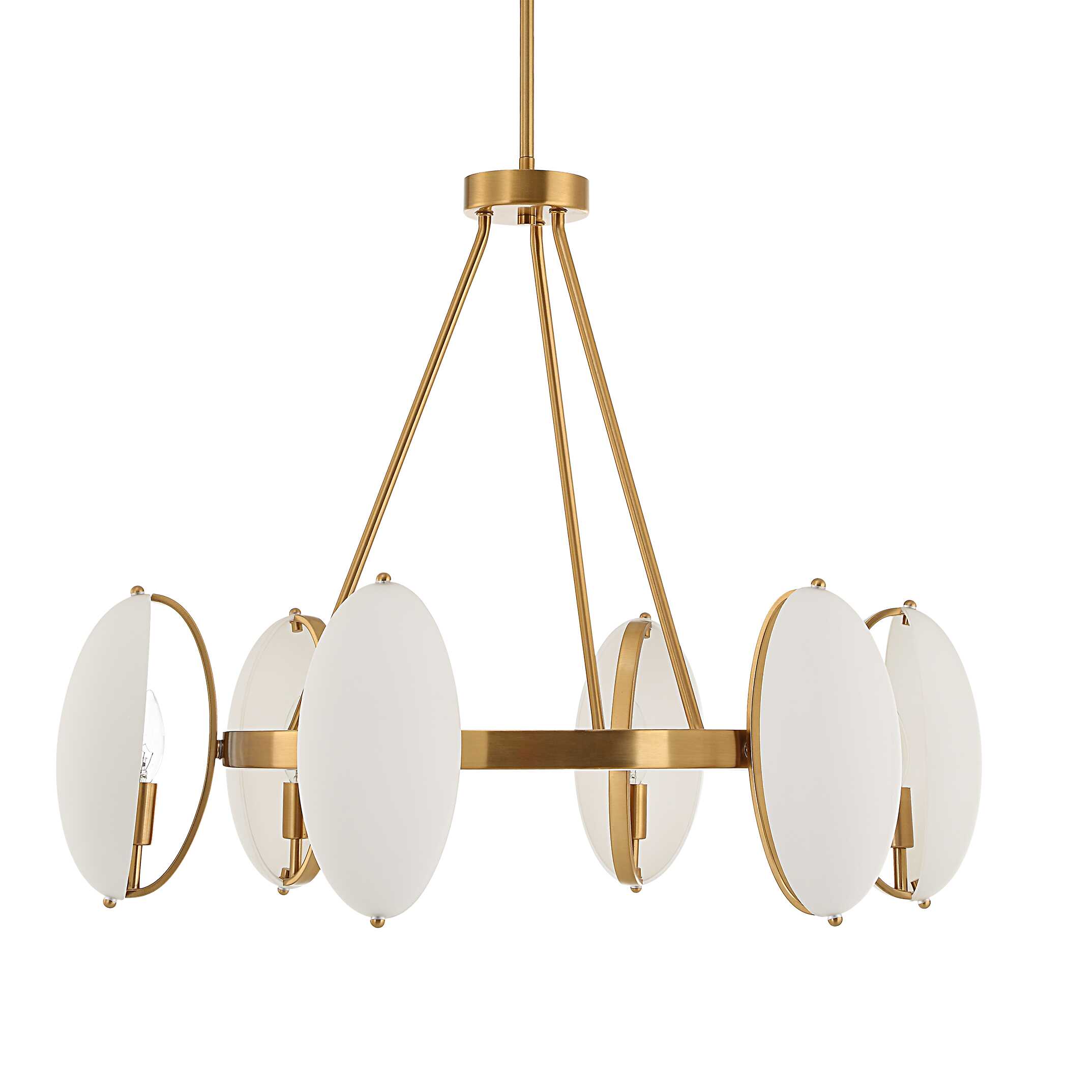Oviform 6 Light Round Chandelier, Ceiling Light by Uttermost, 30.25" width x 25" height x 30.25" diameter x 30.25" depth View 3